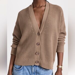 Jenni Kayne Tan Ribbed Knit Cardigan Sweater
